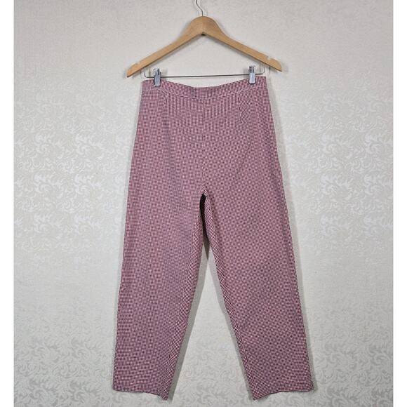 VTG Bill Blass Jeans Cropped Ankle Pants Red White Gingham Retro Cottagecore - Picture 16 of 16
